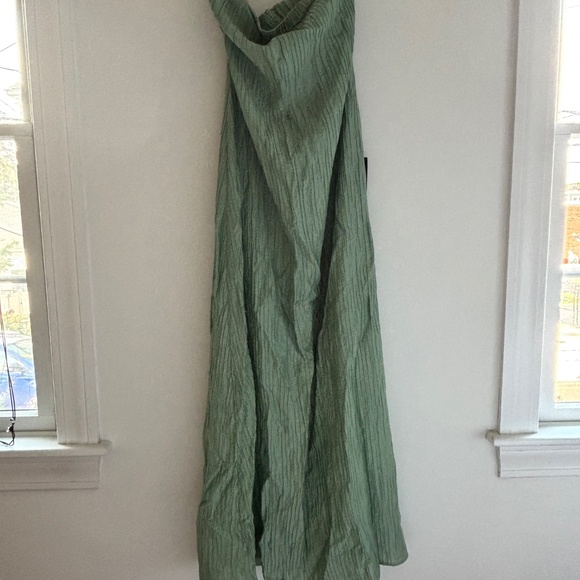 Radiant Season Sage Green Plisse Cutout Strapless Maxi Dress - Picture 4 of 5